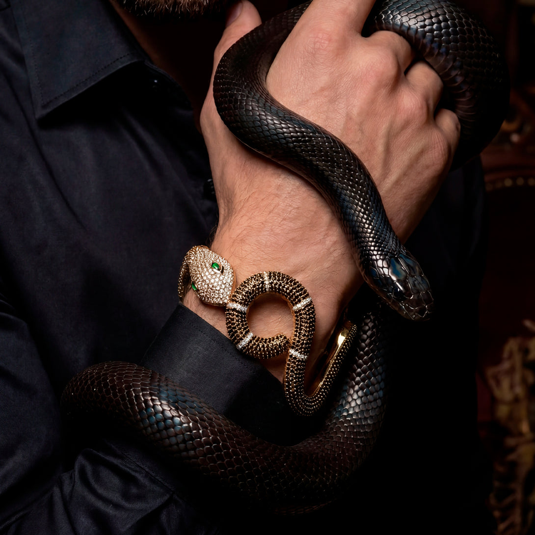 Gorgeous Black Diamond Snake Bracelet - Ronald No. 10