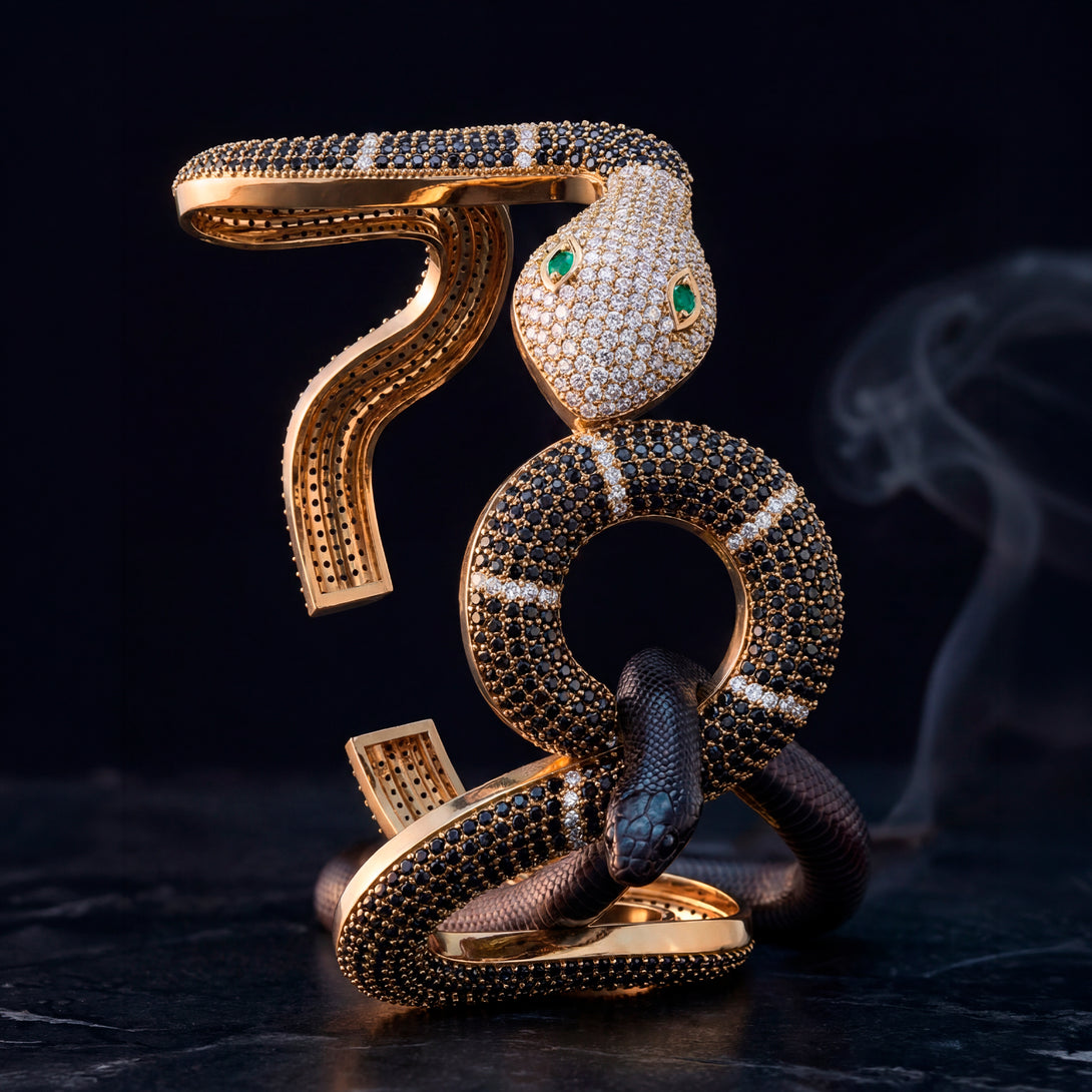 Gorgeous Black Diamond Snake Bracelet - Ronald No. 10
