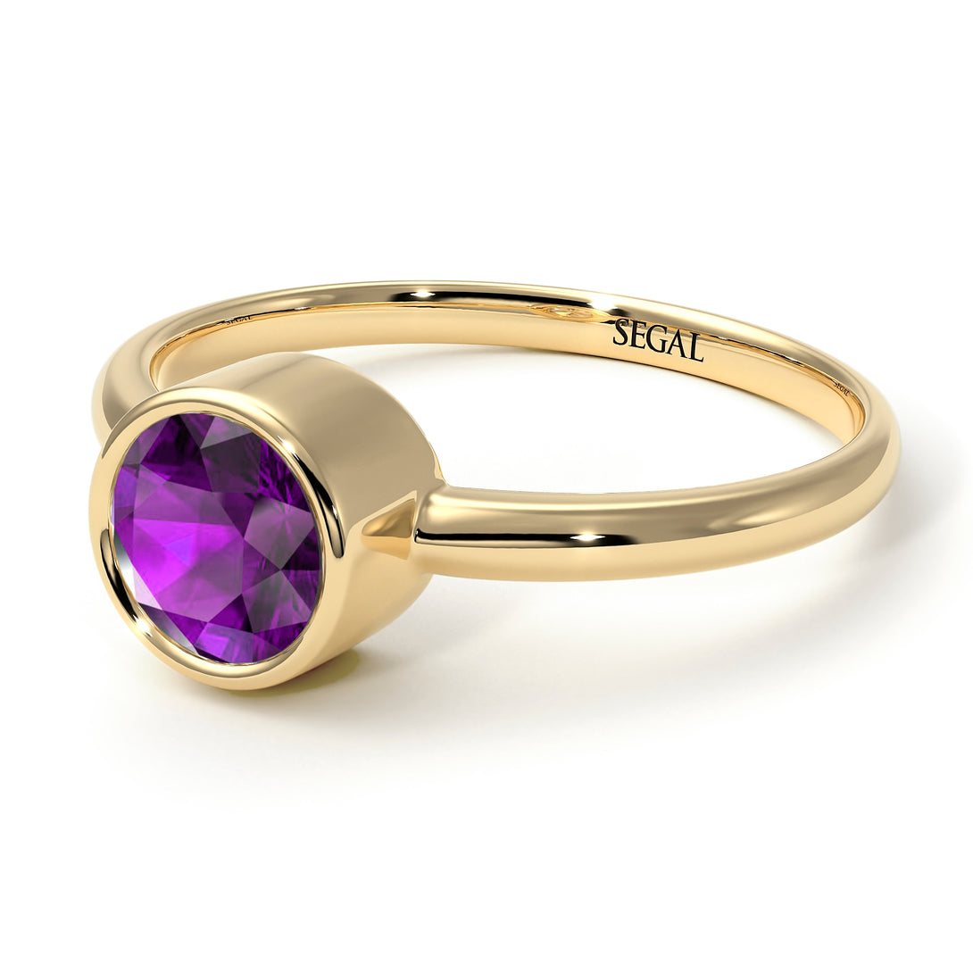 Solitaire Bezel Amethyst Ring - Emerson No. 301