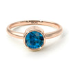 Solitaire Bezel Blue Topaz Ring - Emerson No. 502
