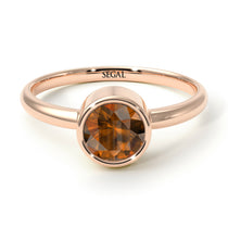 Solitaire Bezel Brown Diamond Ring - Emerson No. 1102 image 1