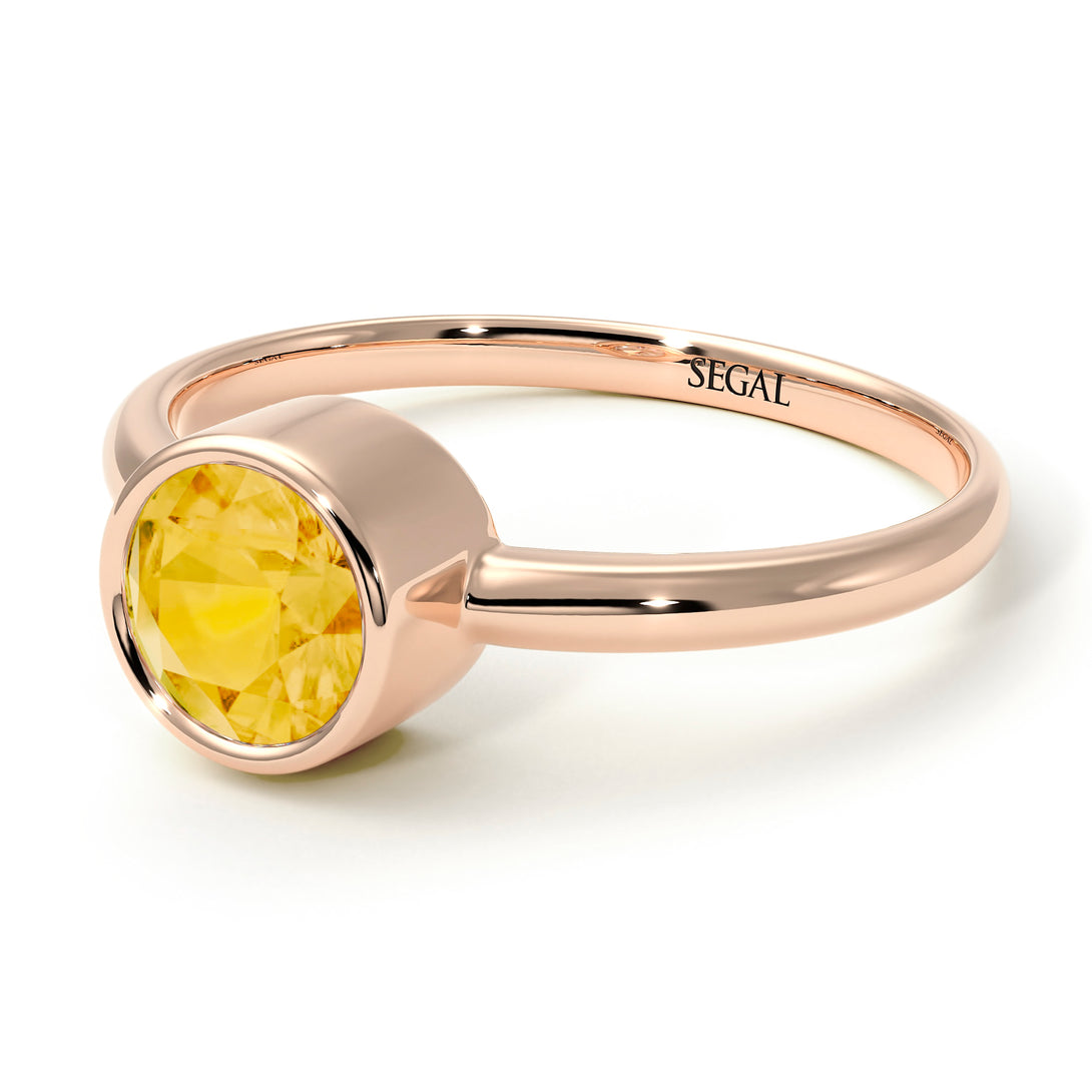 Solitaire Bezel Citrine Ring - Emerson No. 602