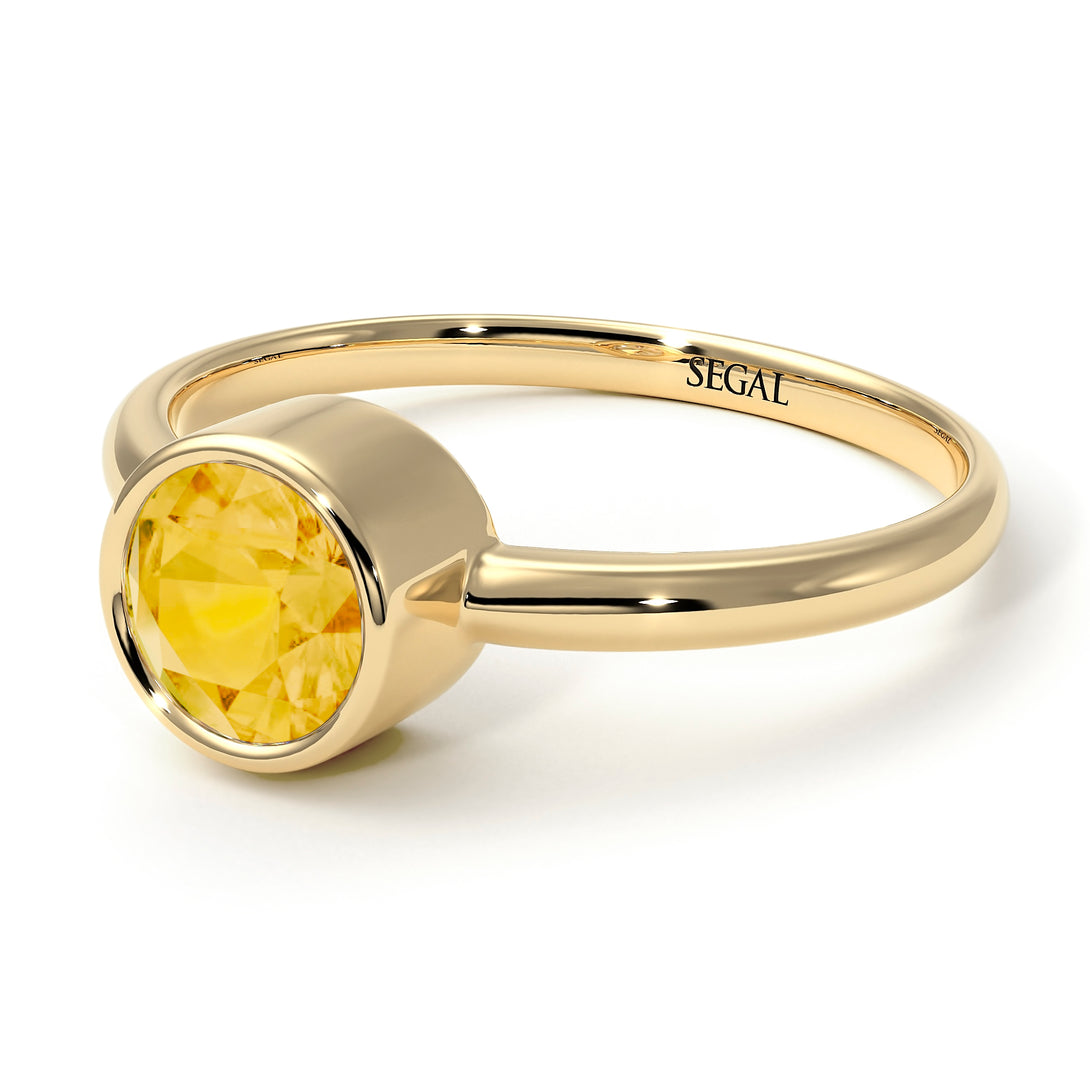 Solitaire Bezel Citrine Ring - Emerson No. 601