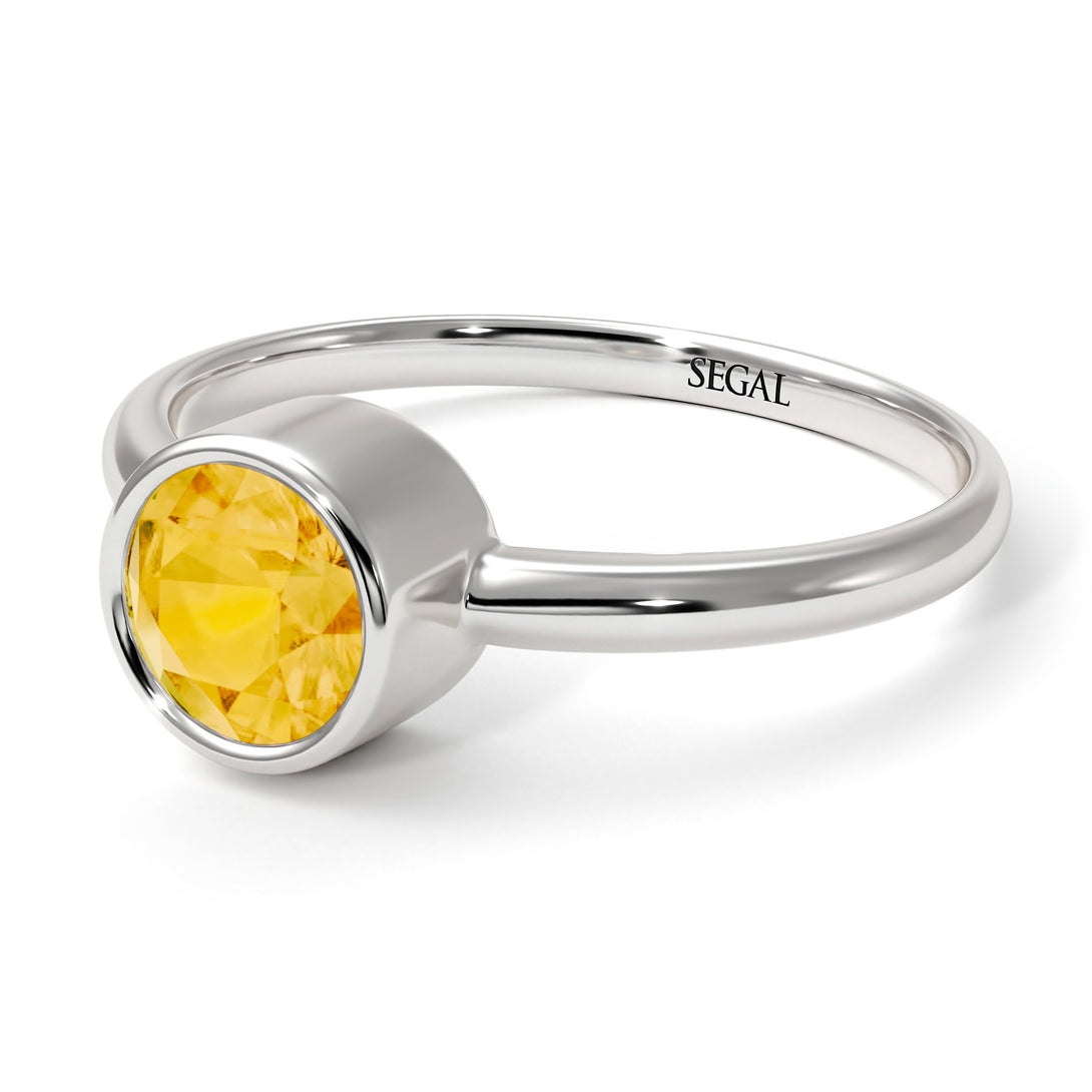 Solitaire Bezel Citrine Ring - Emerson No. 603