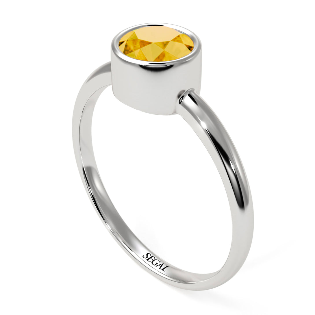 Solitaire Bezel Citrine Ring - Emerson No. 603
