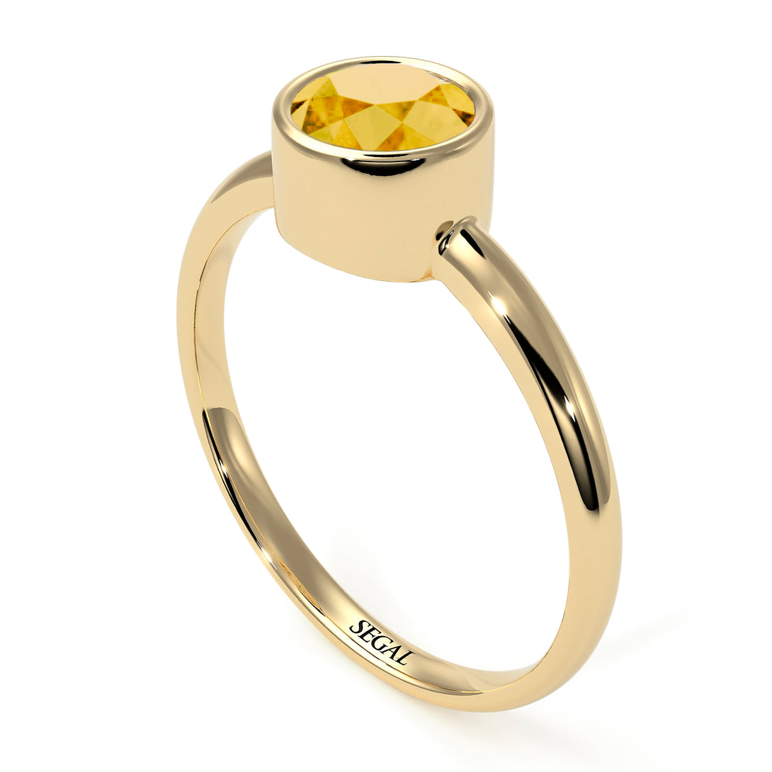 Solitaire Bezel Citrine Ring - Emerson No. 601