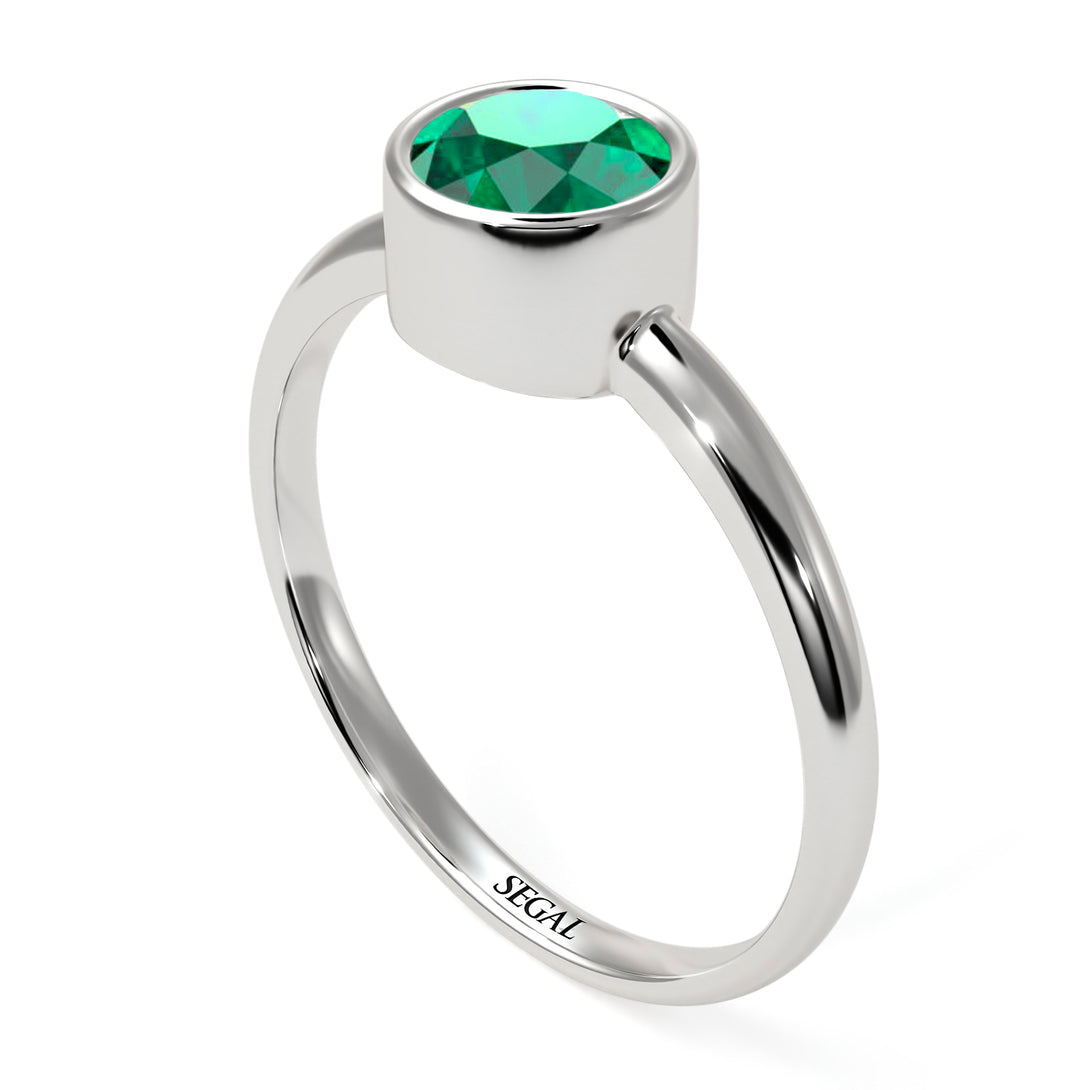 Solitaire Bezel Emerald Ring - Emerson No. 6