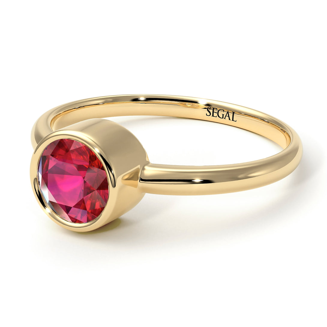 Solitaire Bezel Ruby Ring - Emerson No. 10