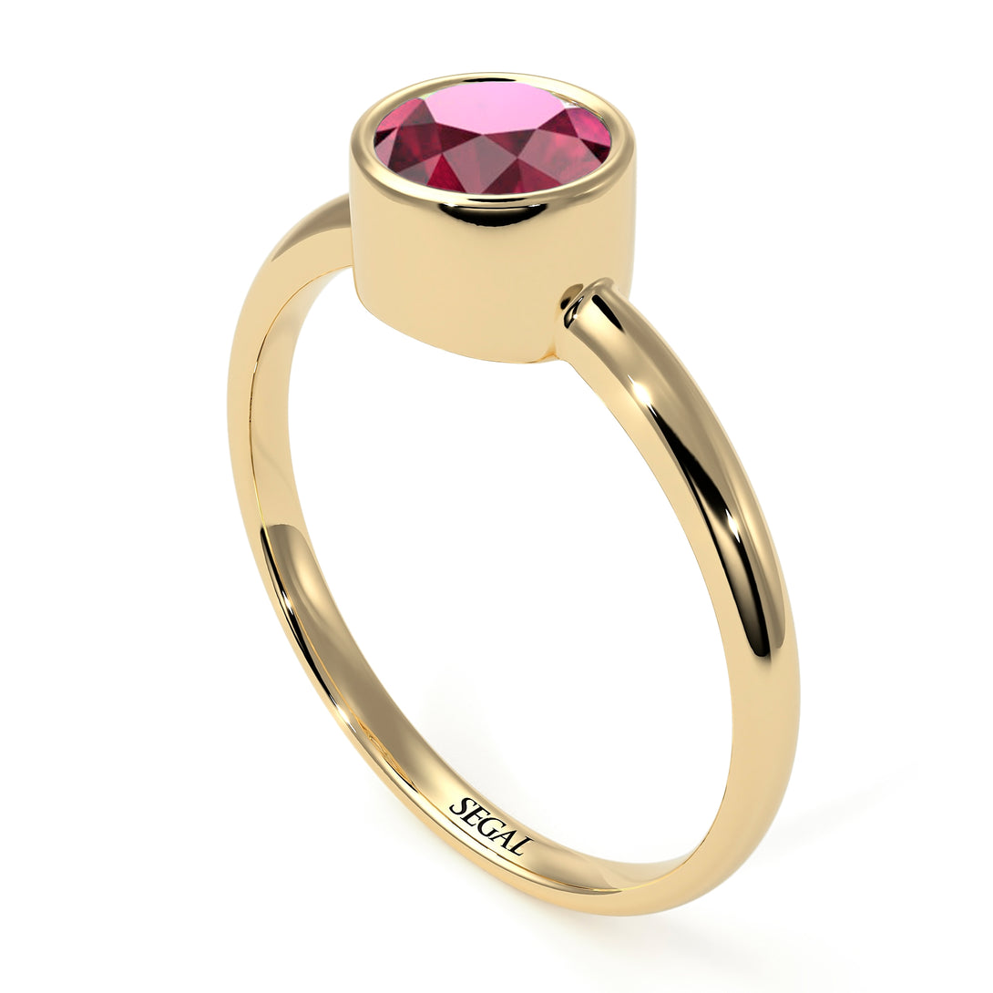 Solitaire Bezel Ruby Ring - Emerson No. 10