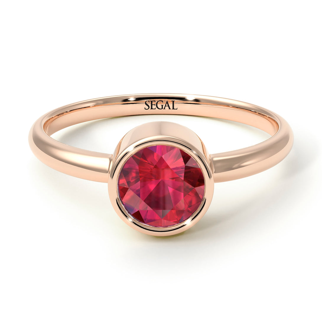 Solitaire Bezel Ruby Ring - Emerson No. 11