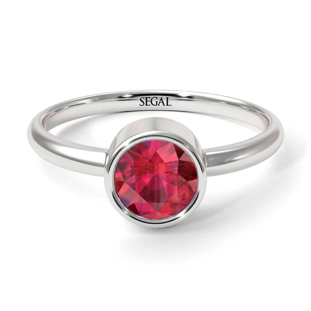 Solitaire Bezel Ruby Ring - Emerson No. 12