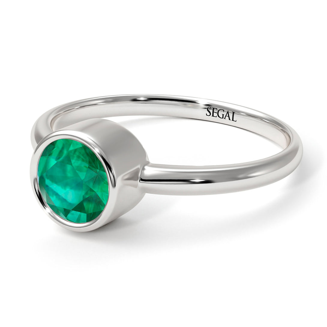 Solitaire Bezel Emerald Ring - Emerson No. 6