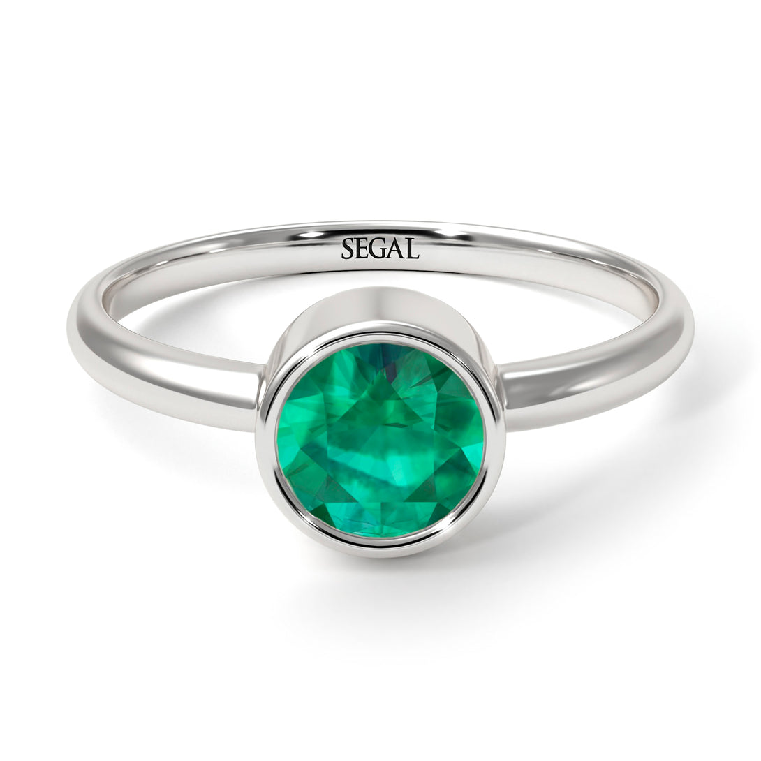 Solitaire Bezel Emerald Ring - Emerson No. 6