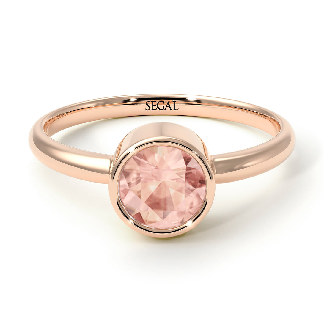 Solitaire Bezel Morganite Ring - Emerson No. 902
