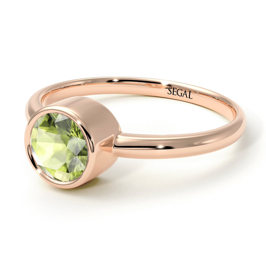 Solitaire Bezel Peridot Ring - Emerson No. 702