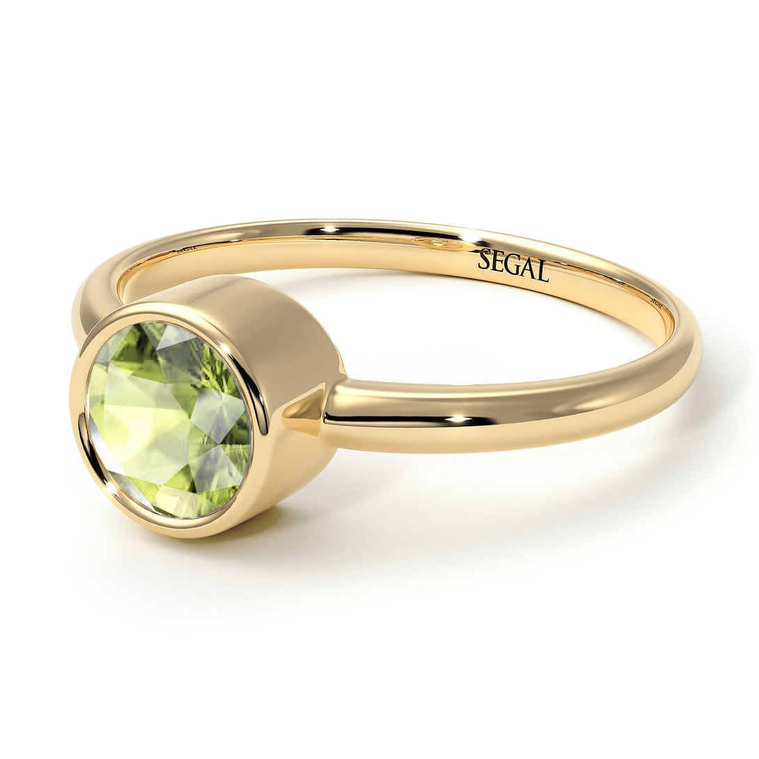 Solitaire Bezel Peridot Ring - Emerson No. 701