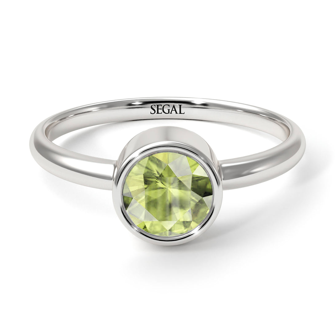 Solitaire Bezel Peridot Ring - Emerson No. 703