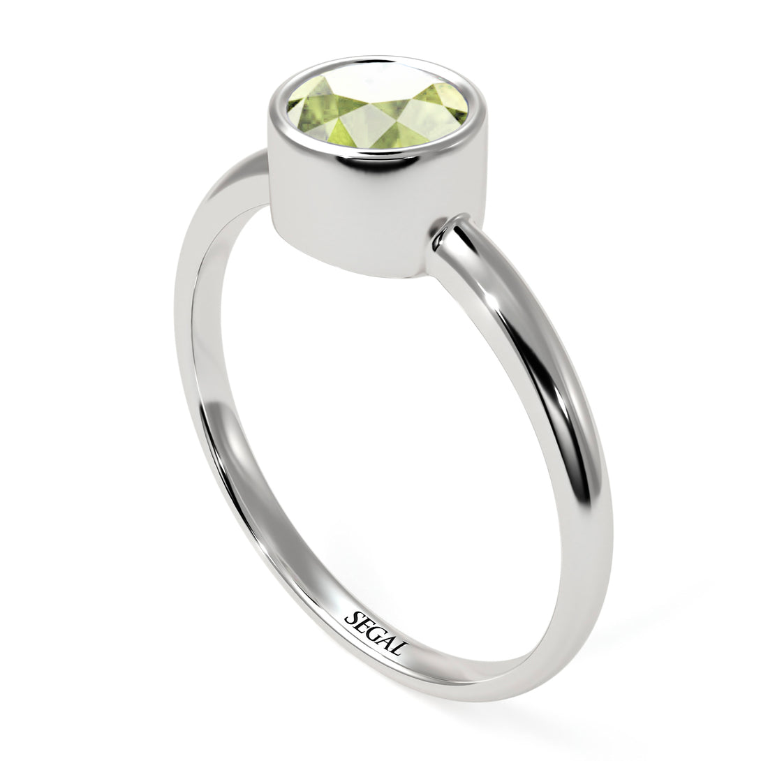 Solitaire Bezel Peridot Ring - Emerson No. 703