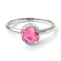 Solitaire Bezel Pink Moissanite Ring - Emerson No. 803 image 1