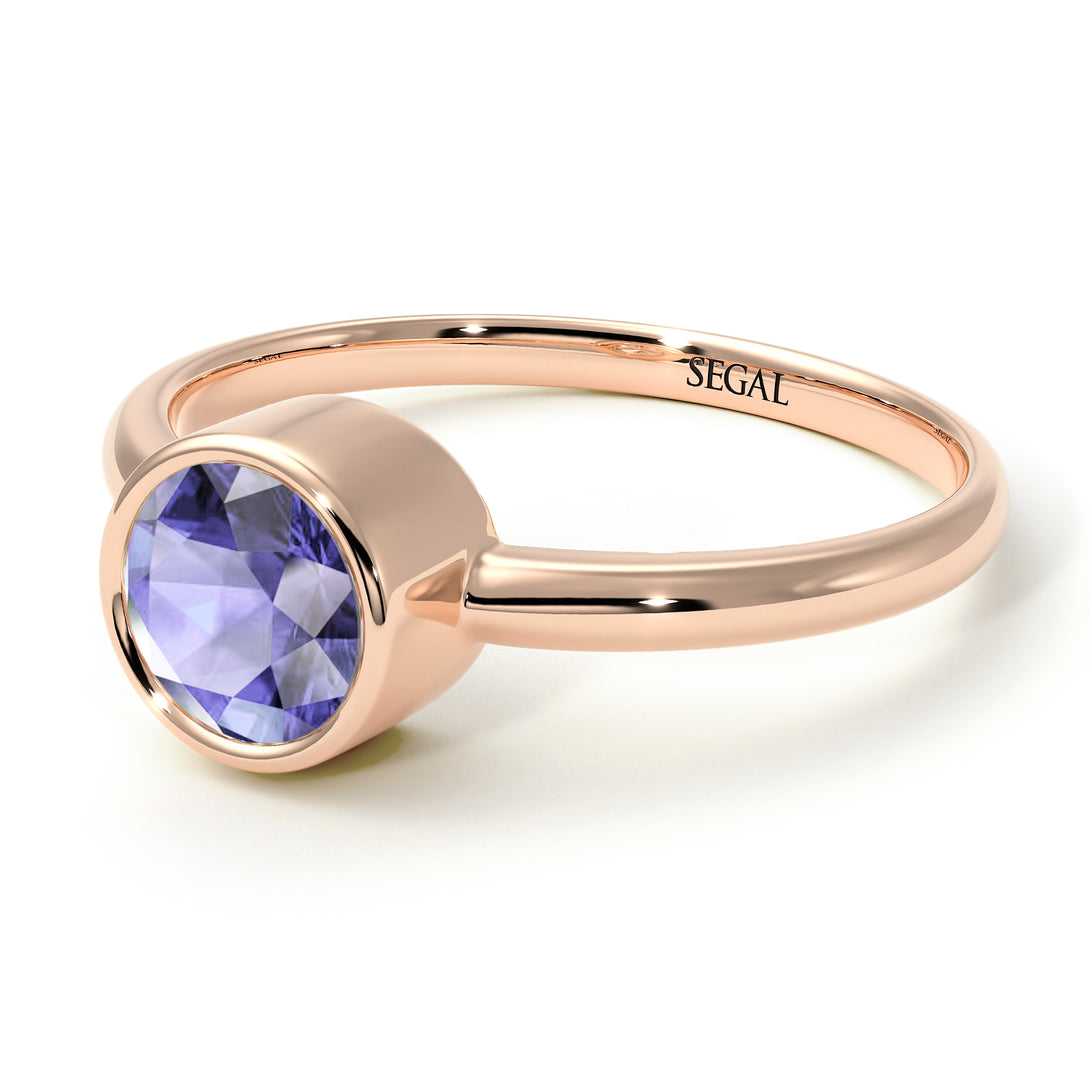 Solitaire Bezel Tanzanite Ring - Emerson No. 202