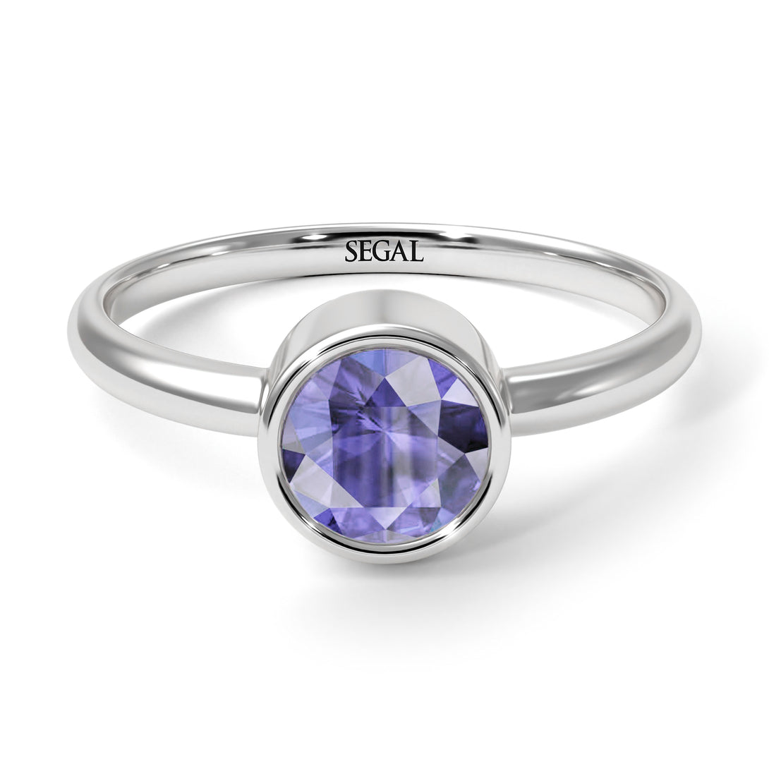 Solitaire Bezel Tanzanite Ring - Emerson No. 203