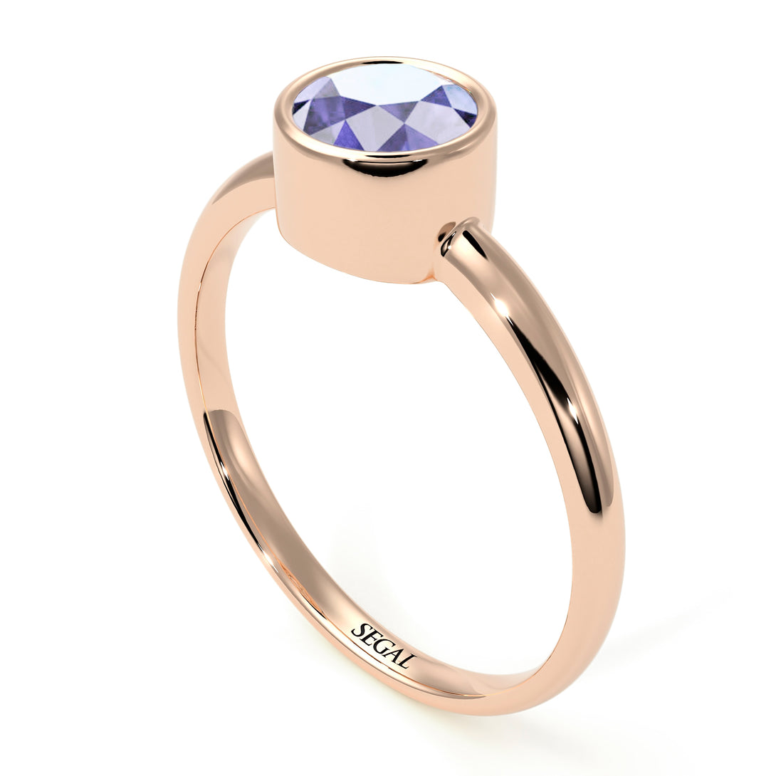 Solitaire Bezel Tanzanite Ring - Emerson No. 202