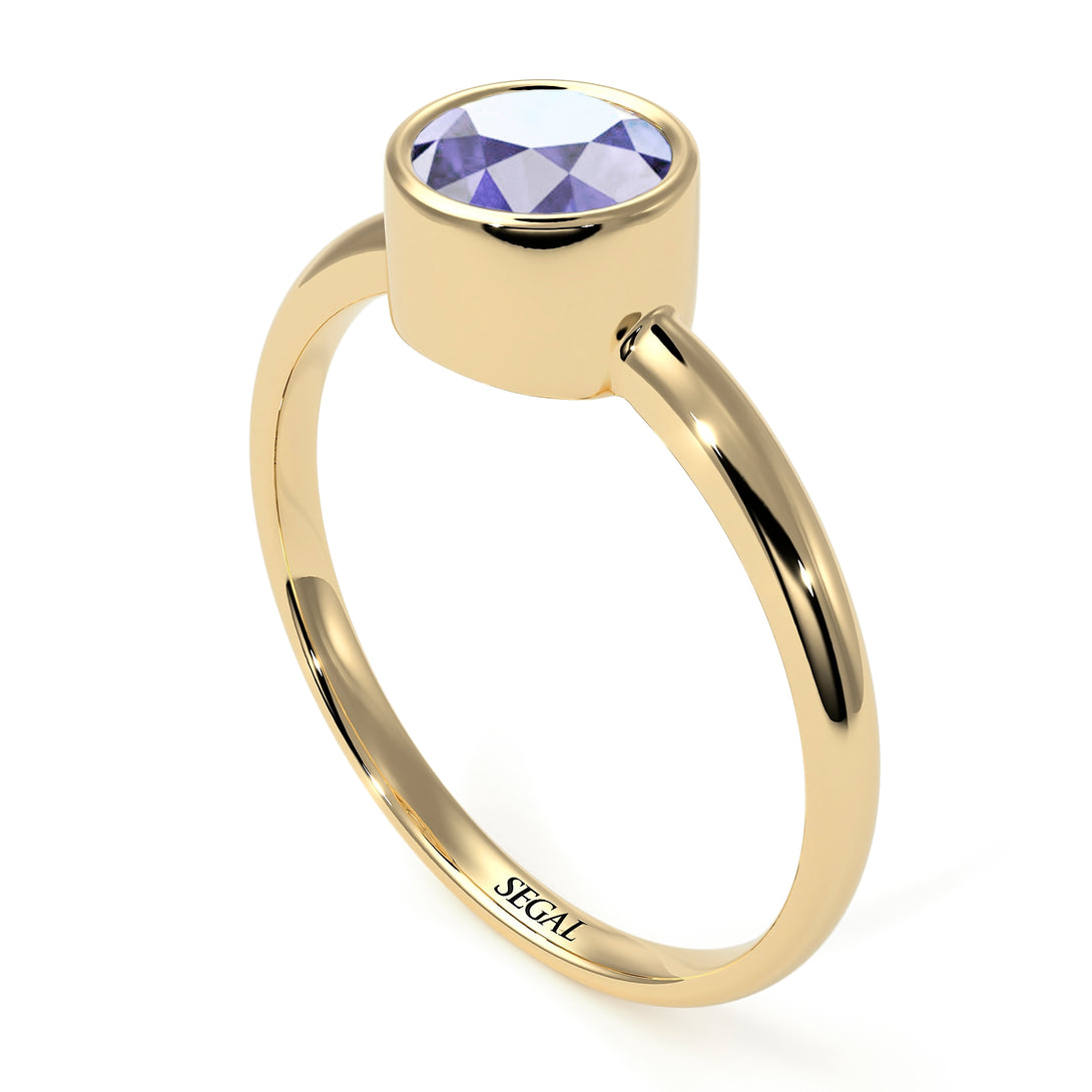 Solitaire Bezel Tanzanite Ring - Emerson No. 201