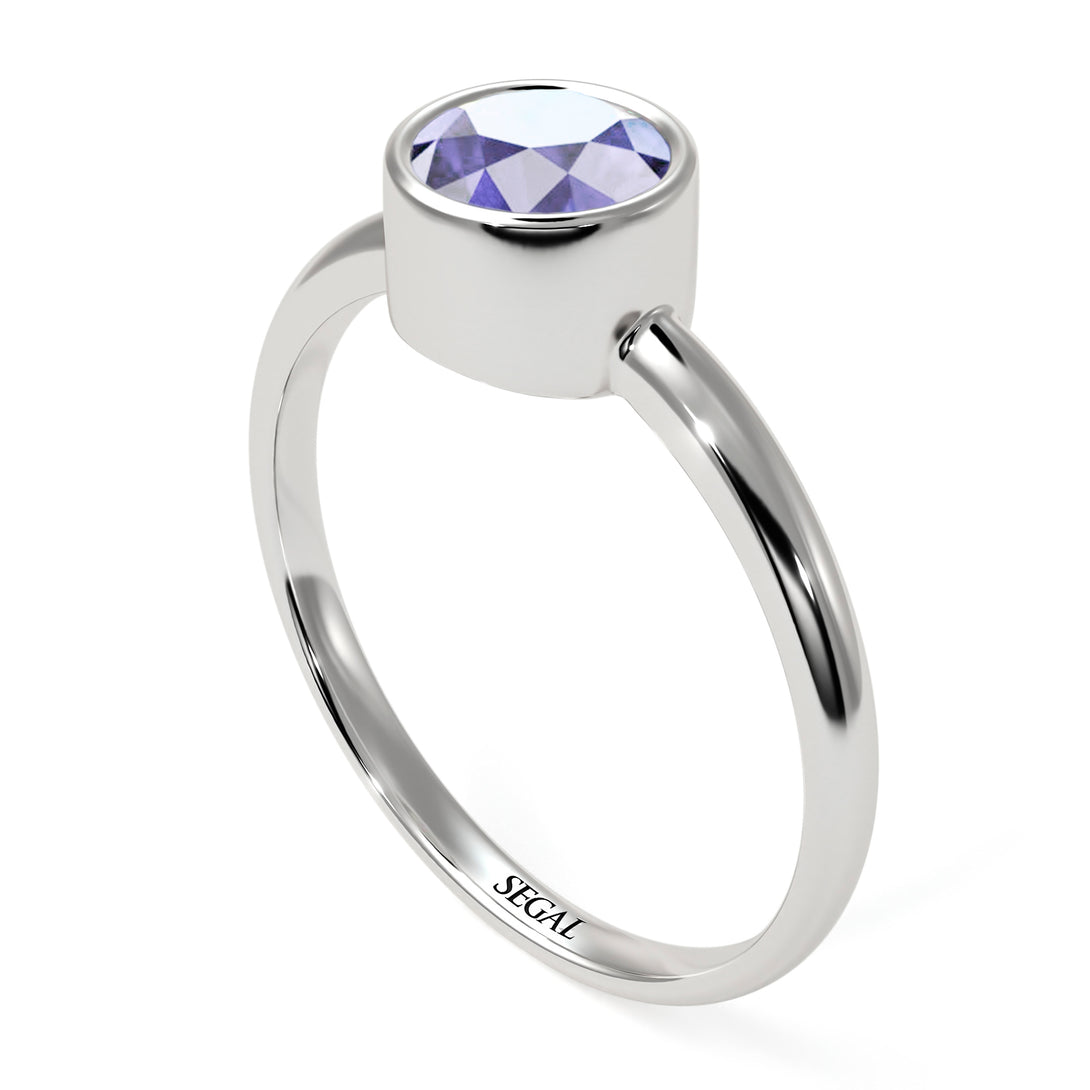 Solitaire Bezel Tanzanite Ring - Emerson No. 203