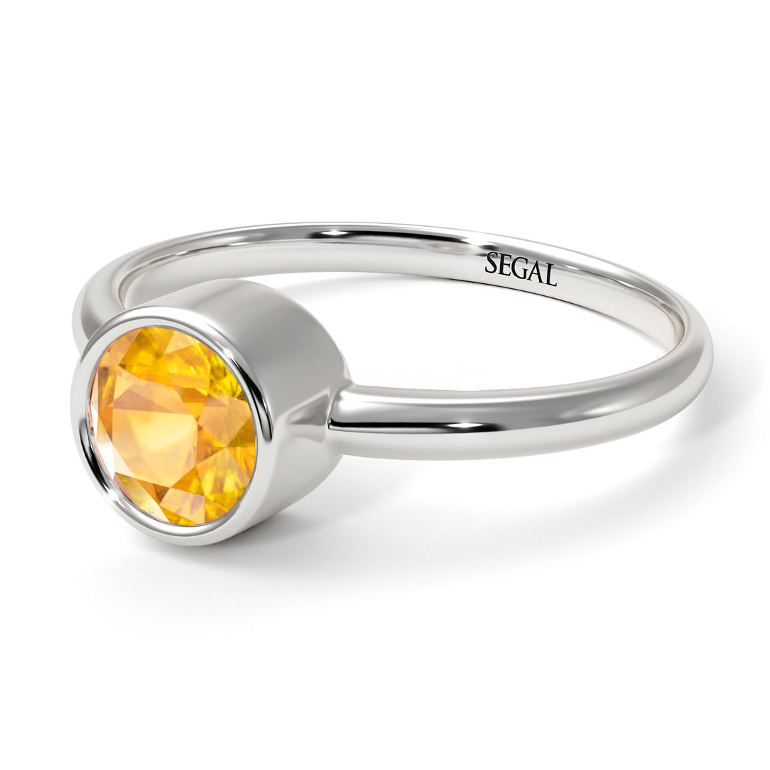 Solitaire Bezel Yellow Diamond Ring - Emerson No. 1003