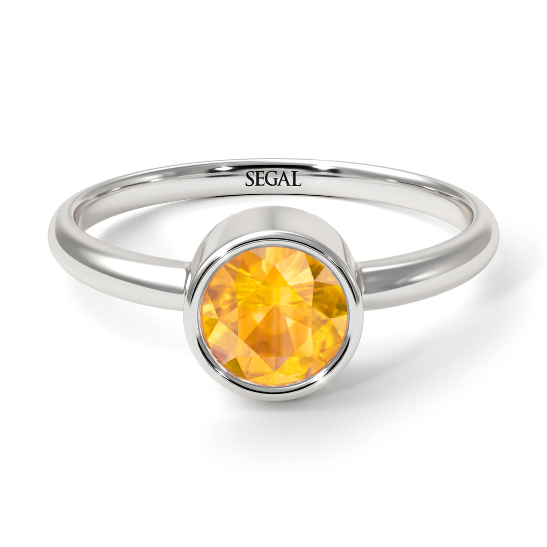 Solitaire Bezel Yellow Diamond Ring - Emerson No. 1003