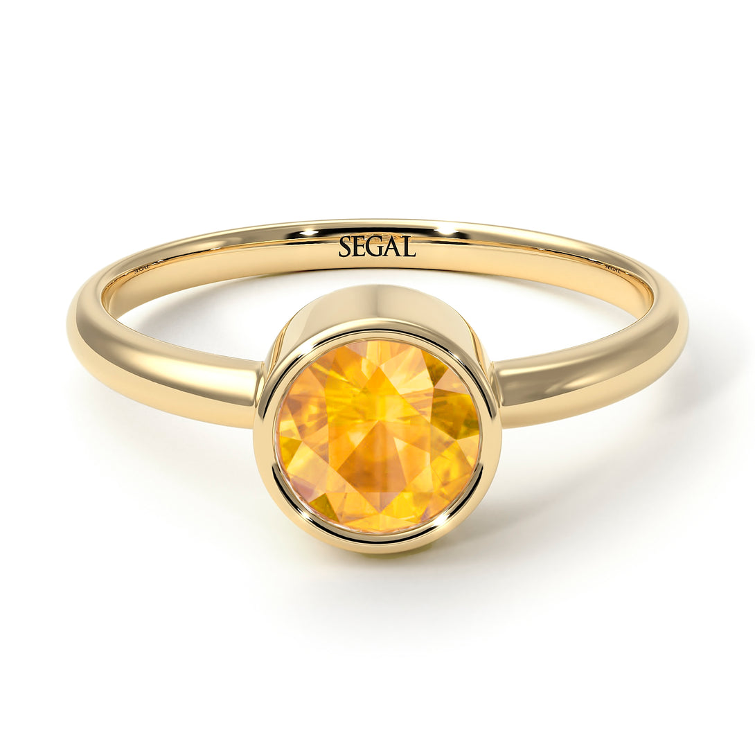 Solitaire Bezel Yellow Diamond Ring - Emerson No. 1001
