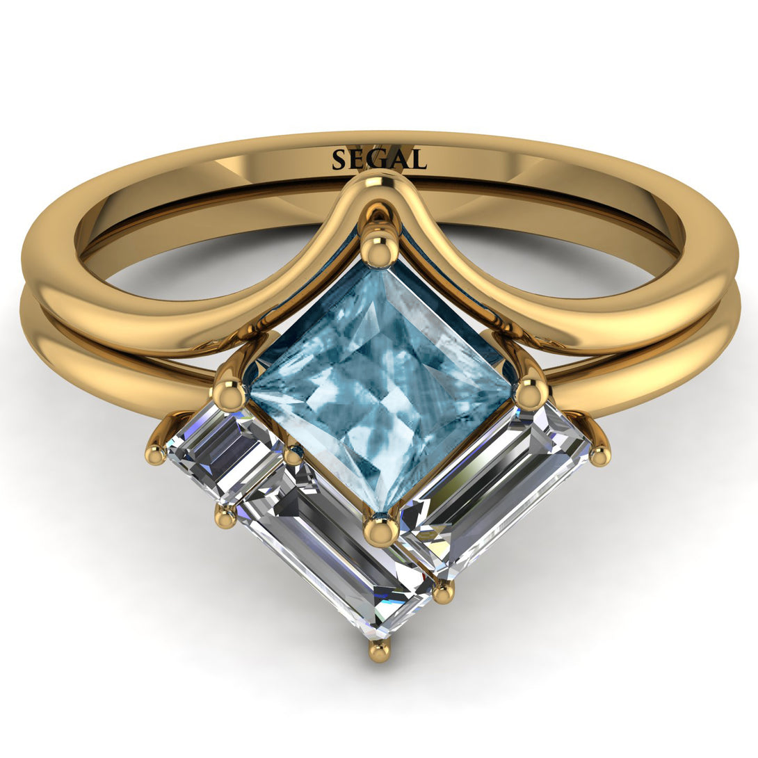 Stacking Princess Aquamarine Ring - Elise No. 401