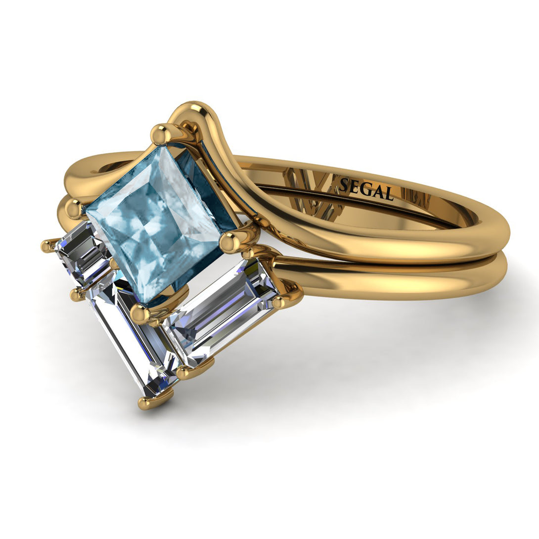Stacking Princess Aquamarine Ring - Elise No. 401