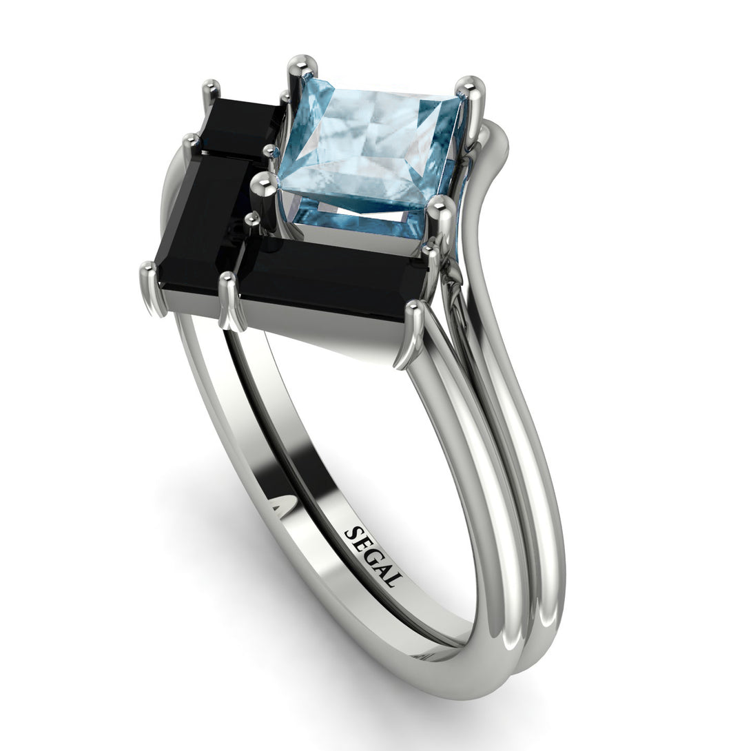 Stacking Princess Aquamarine Ring - Elise No. 409