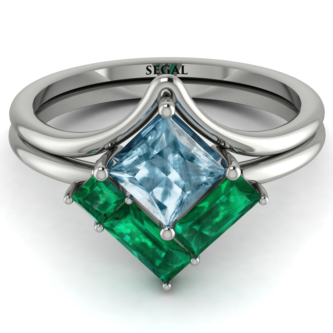 Stacking Princess Aquamarine Ring - Elise No. 406