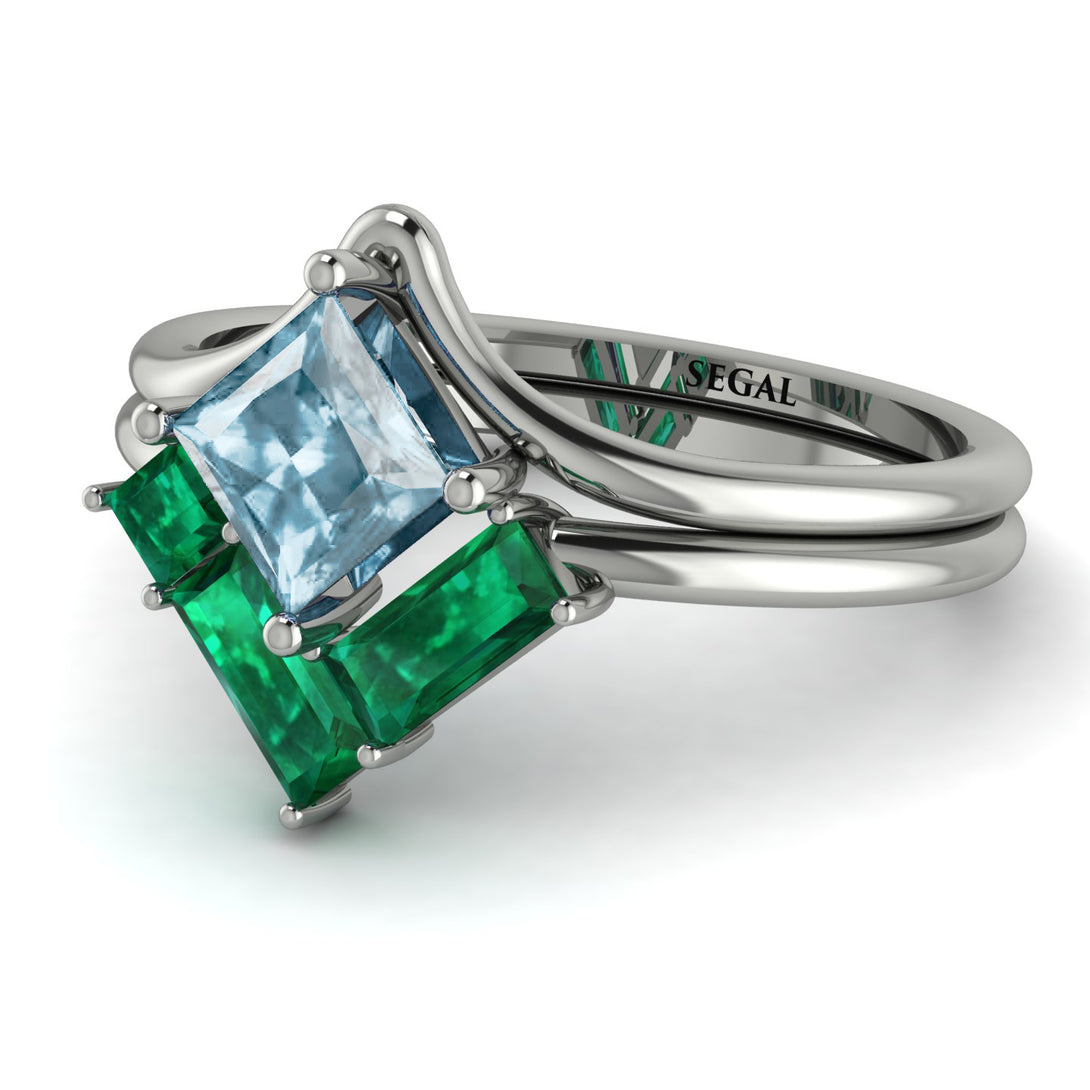 Stacking Princess Aquamarine Ring - Elise No. 406