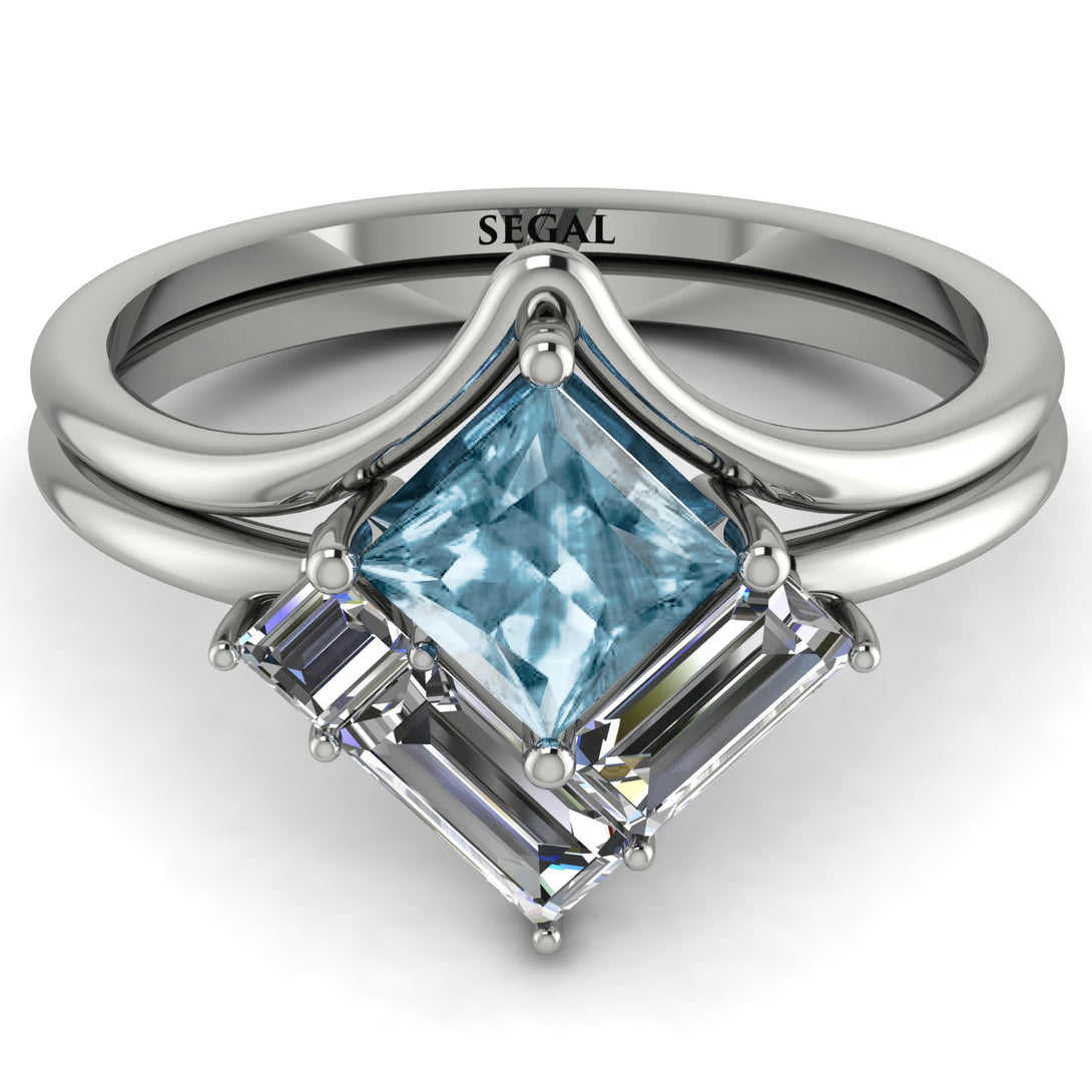 Stacking Princess Aquamarine Ring - Elise No. 403