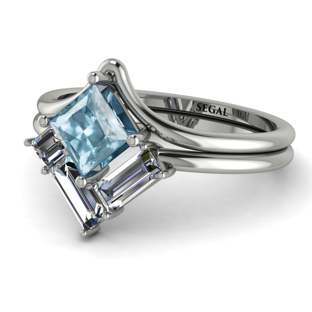 Stacking Princess Aquamarine Ring - Elise No. 403
