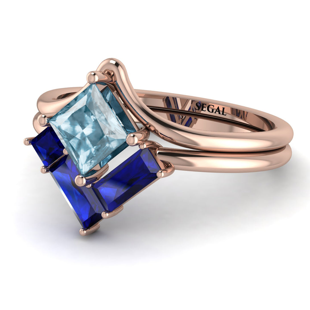 Stacking Princess Aquamarine Ring - Elise No. 414