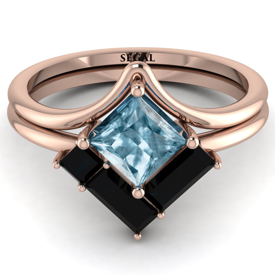 Stacking Princess Aquamarine Ring - Elise No. 407