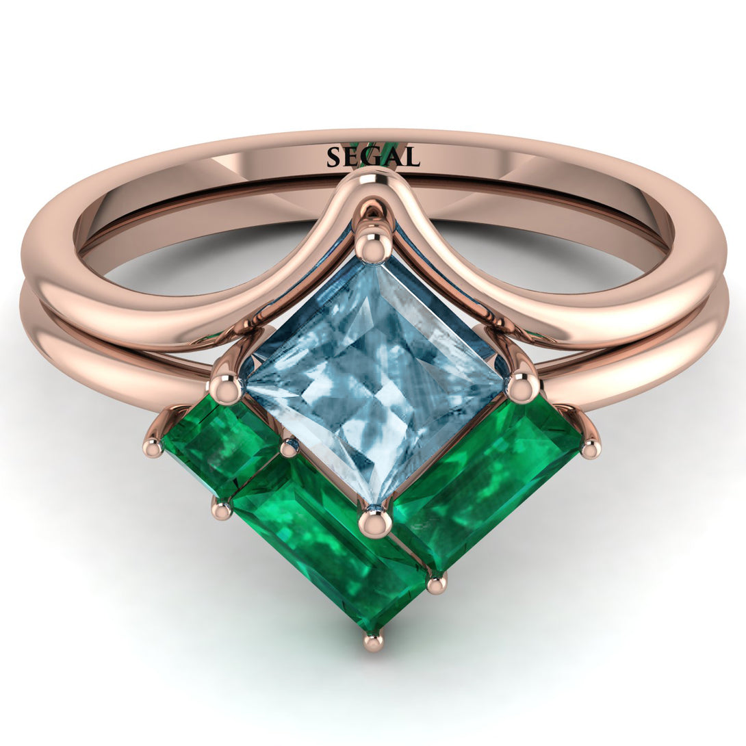 Stacking Princess Aquamarine Ring - Elise No. 405