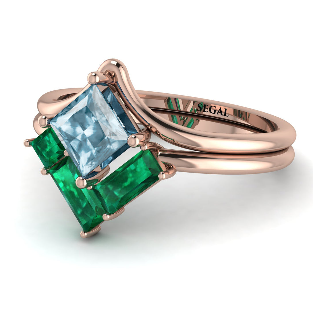 Stacking Princess Aquamarine Ring - Elise No. 405