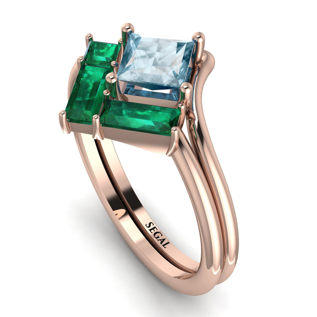 Stacking Princess Aquamarine Ring - Elise No. 405