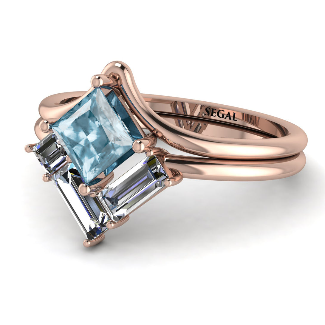 Stacking Princess Aquamarine Ring - Elise No. 402