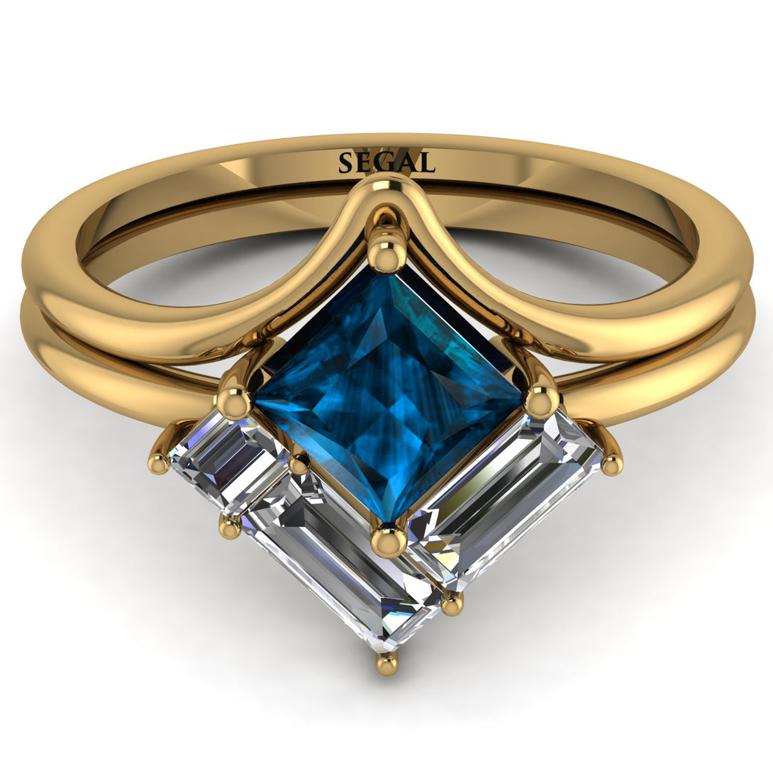 Stacking Princess Blue Topaz Ring - Elise No. 501