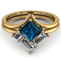 Stacking Princess Blue Topaz Ring - Elise No. 501 image 1