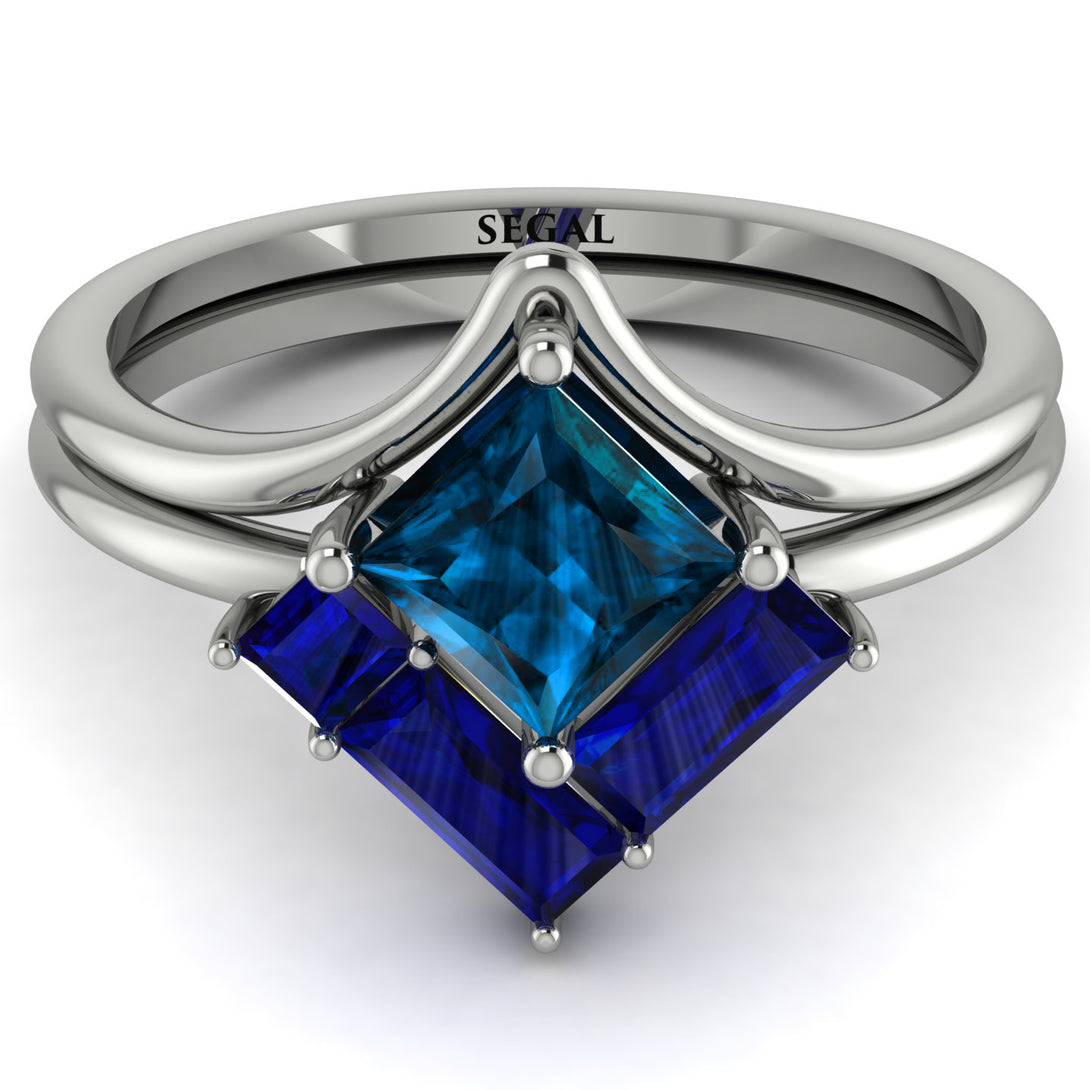 Stacking Princess Blue Topaz Ring - Elise No. 515