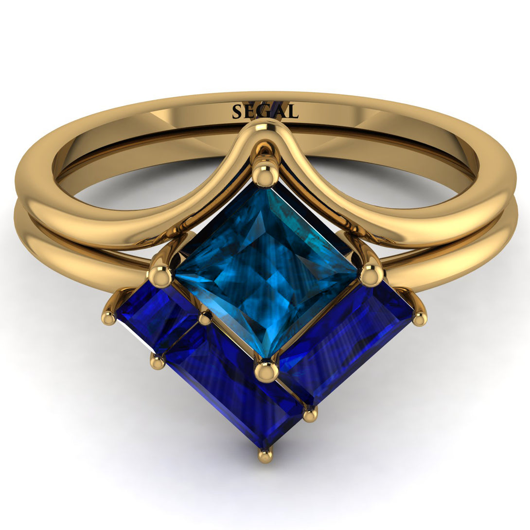 Stacking Princess Blue Topaz Ring - Elise No. 513