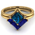 Stacking Princess Blue Topaz Ring - Elise No. 513