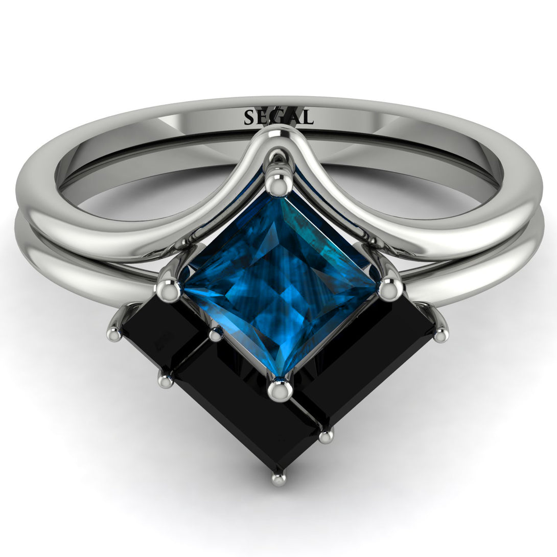 Stacking Princess Blue Topaz Ring - Elise No. 509